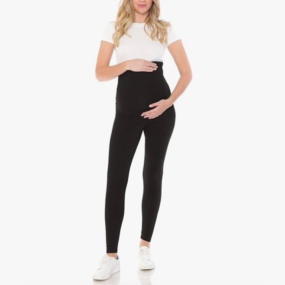 Leggings Depot Black Maternity Over The Belly Tights Leggings Medium NWT - Picture 1 of 10